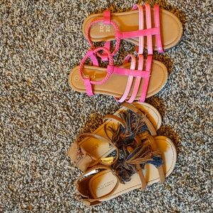 Lot of 2 pairs Toddler girls sandals